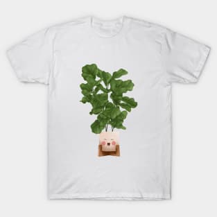 Cute Plant Illustration, Fiddle leaf Fig Illustration 4 T-Shirt